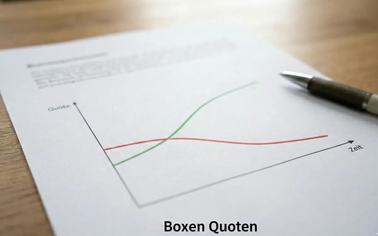 Grafik mit steigenden und fallenden Quotenlinien